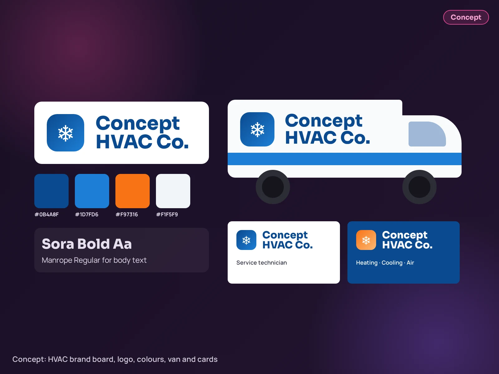Concept example (not client work): HVAC brand logo set design by Inspire Technologies