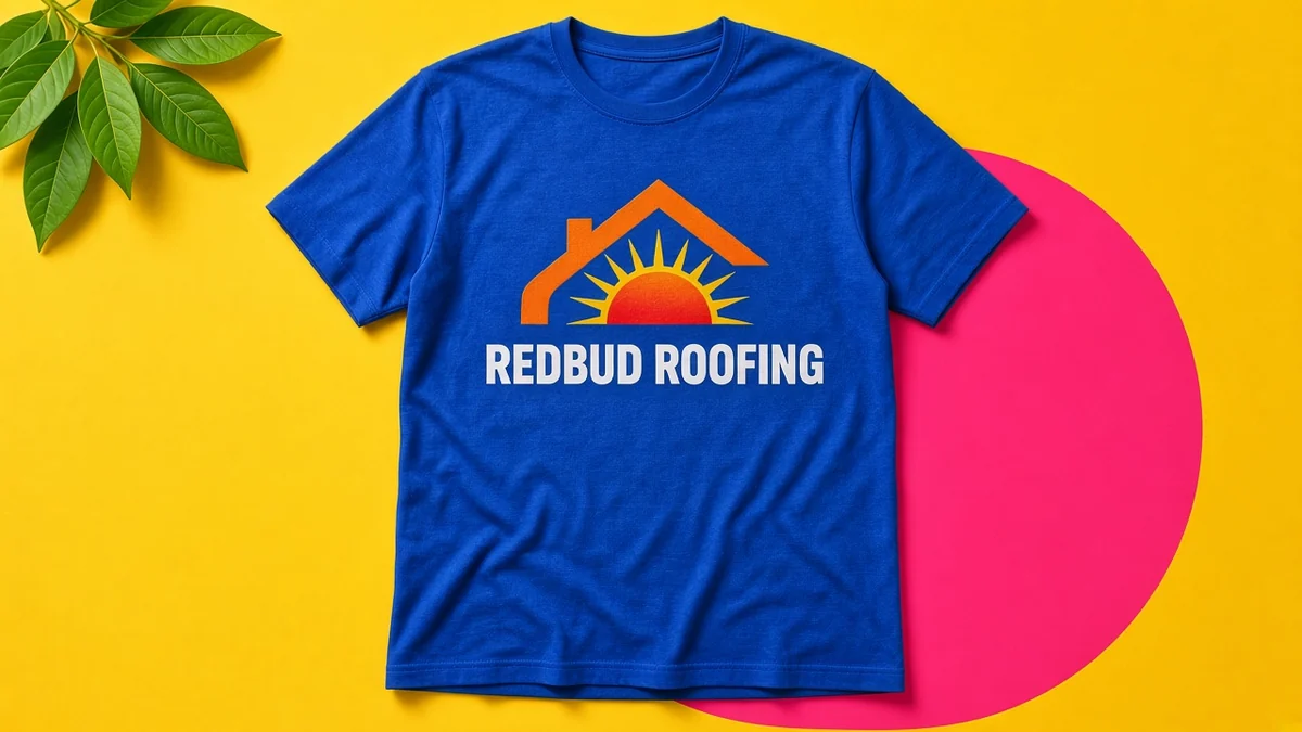 Sample logo design printed on a work shirt